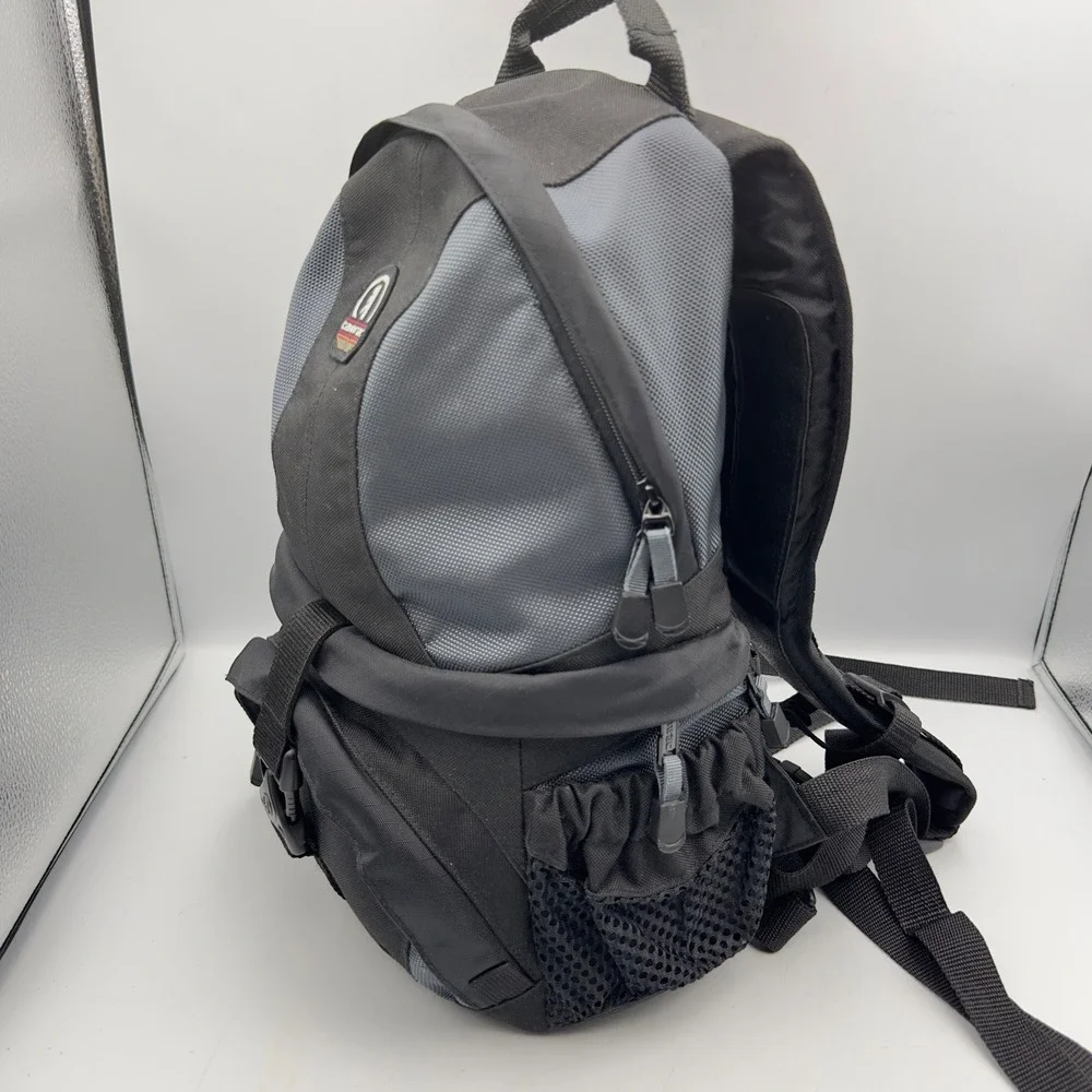 Tamrac Camera Backpack Black Grey SAS Strap Accessory System Vintage Medium Bag
